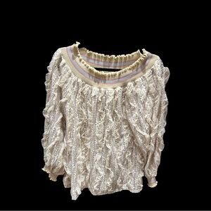 Chicwish Sheer Lace Ruffle Top - NWT | Fits Like Size Large